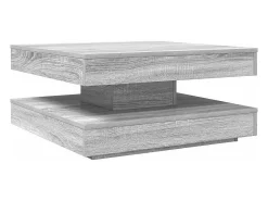 Mesa De Centro|vidaxl Mesa de centro rotativa a 360 graus 70x70x34,5 cm sonoma cinza Cinzento claro