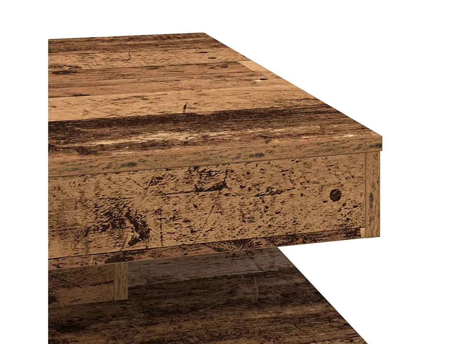 Best vidaxl Mesa de centro rotativa a 360 graus 70x70x34,5 cm madeira velha Castanho