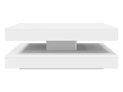 Clearance vidaxl Mesa de centro rotativa a 360 graus 90x90x34,5 cm Branco