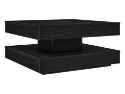 Mesa De Centro|vidaxl Mesa de centro rotativa a 360 graus 70x70x34,5 cm Preto
