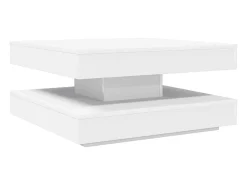 Mesa De Centro|vidaxl Mesa de centro rotativa a 360 graus 70x70x34,5 cm Branco