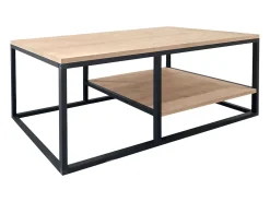 Mesa De Centro| Mesa de Centro Rus Living Room Base Inferior Carvalho Safir 105x42x0 cm Preto
