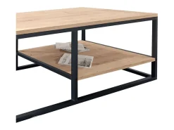 Mesa De Centro| Mesa de Centro Rus Living Room Base Inferior Carvalho Safir 105x42x0 cm Preto