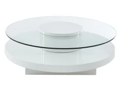 Vente-unique Mesa de centro RYHALI - Tampo giratório, vidro temperado/MDF^ Mesa De Centro