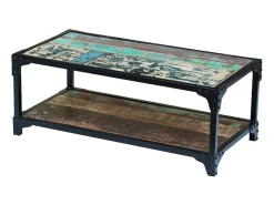 Best vidaxl Mesa de centro sólida em madeira reciclada Multicor