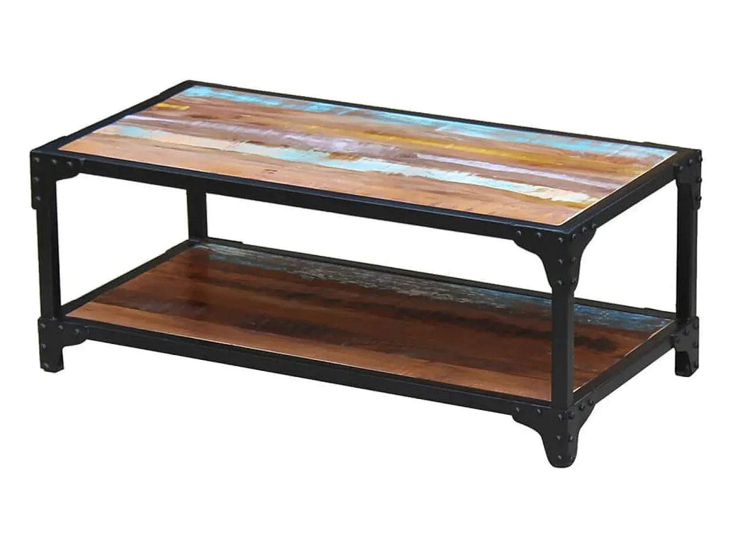 Best vidaxl Mesa de centro sólida em madeira reciclada Multicor