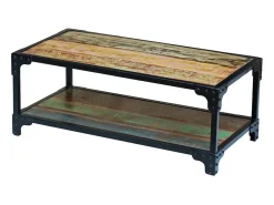 Best vidaxl Mesa de centro sólida em madeira reciclada Multicor