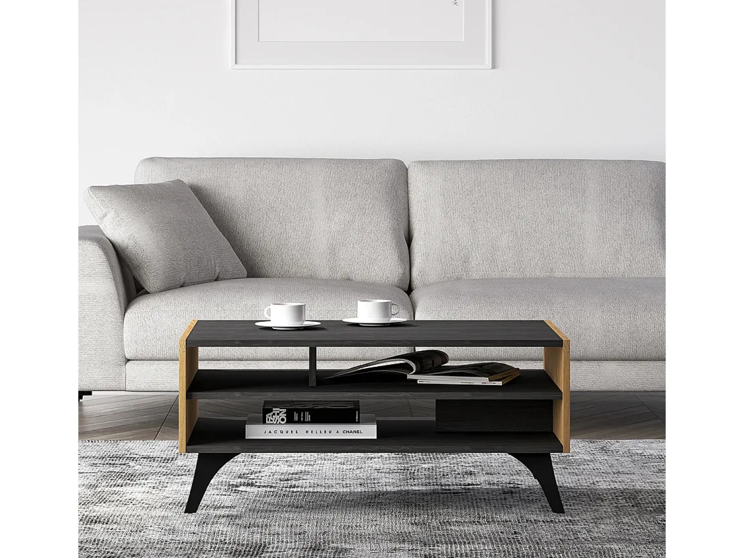 Outlet Petits-Meubles Mesa de centro Soah madeira e 40cm Preto