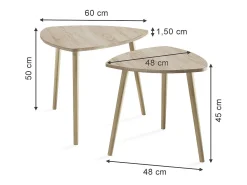 Discount Vicco Mesa de centro sonoma 60x60x50 twino Natural claro