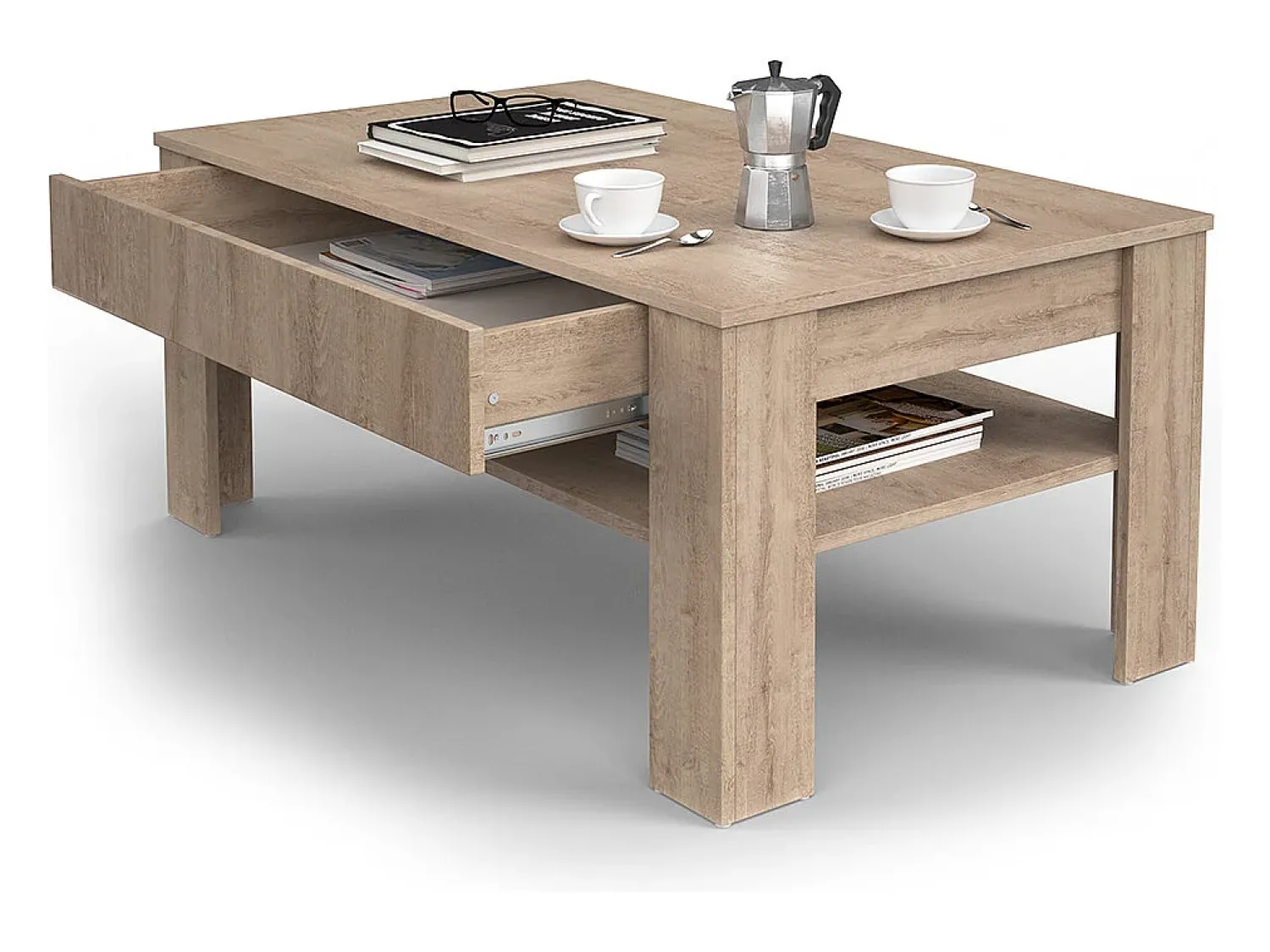 Discount Vicco Mesa de centro sonoma 92.2x65x48 milan Natural claro