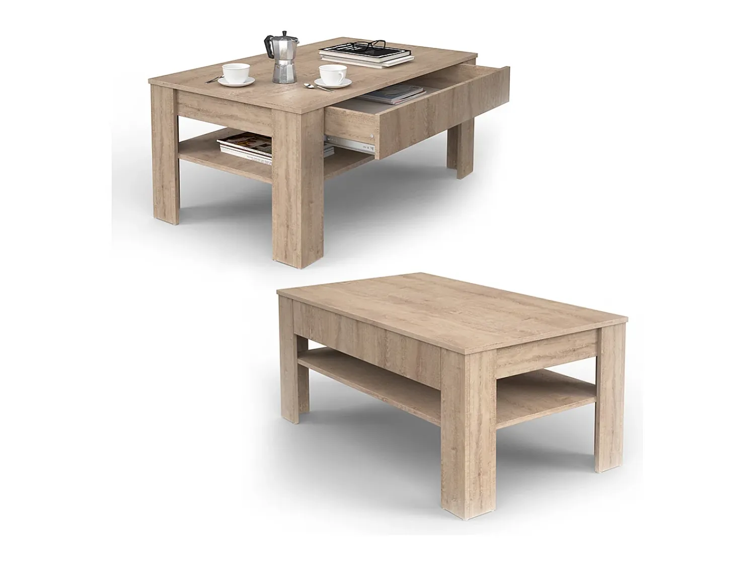 Discount Vicco Mesa de centro sonoma 92.2x65x48 milan Natural claro