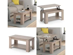 Mesa De Centro*Vicco Mesa de centro sonoma 100x50x50 lorenz Natural claro