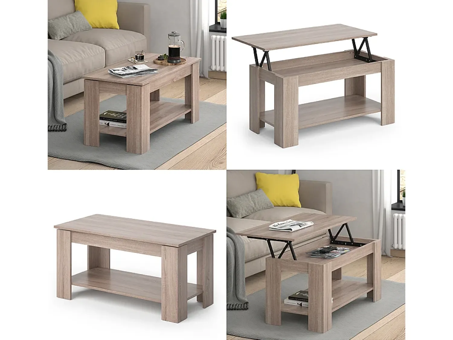 Mesa De Centro*Vicco Mesa de centro sonoma 100x50x50 lorenz Natural claro
