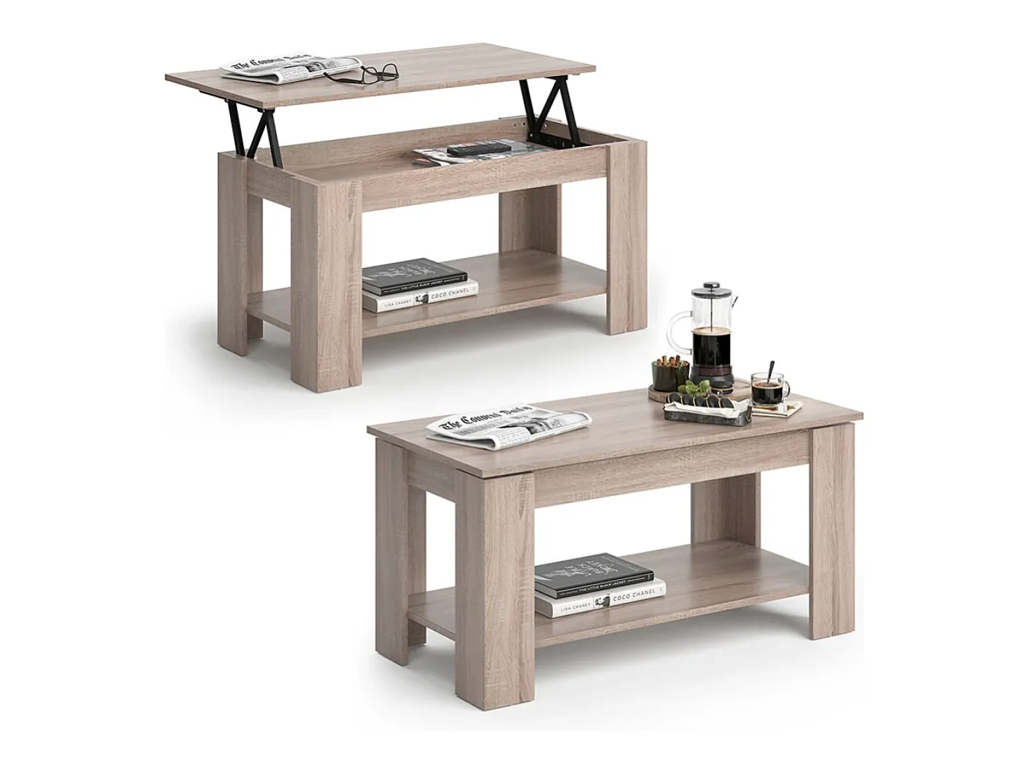 Mesa De Centro*Vicco Mesa de centro sonoma 100x50x50 lorenz Natural claro