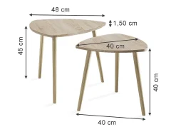 Mesa De Centro|Vicco Mesa de centro sonoma 48x48x45 twino Natural claro