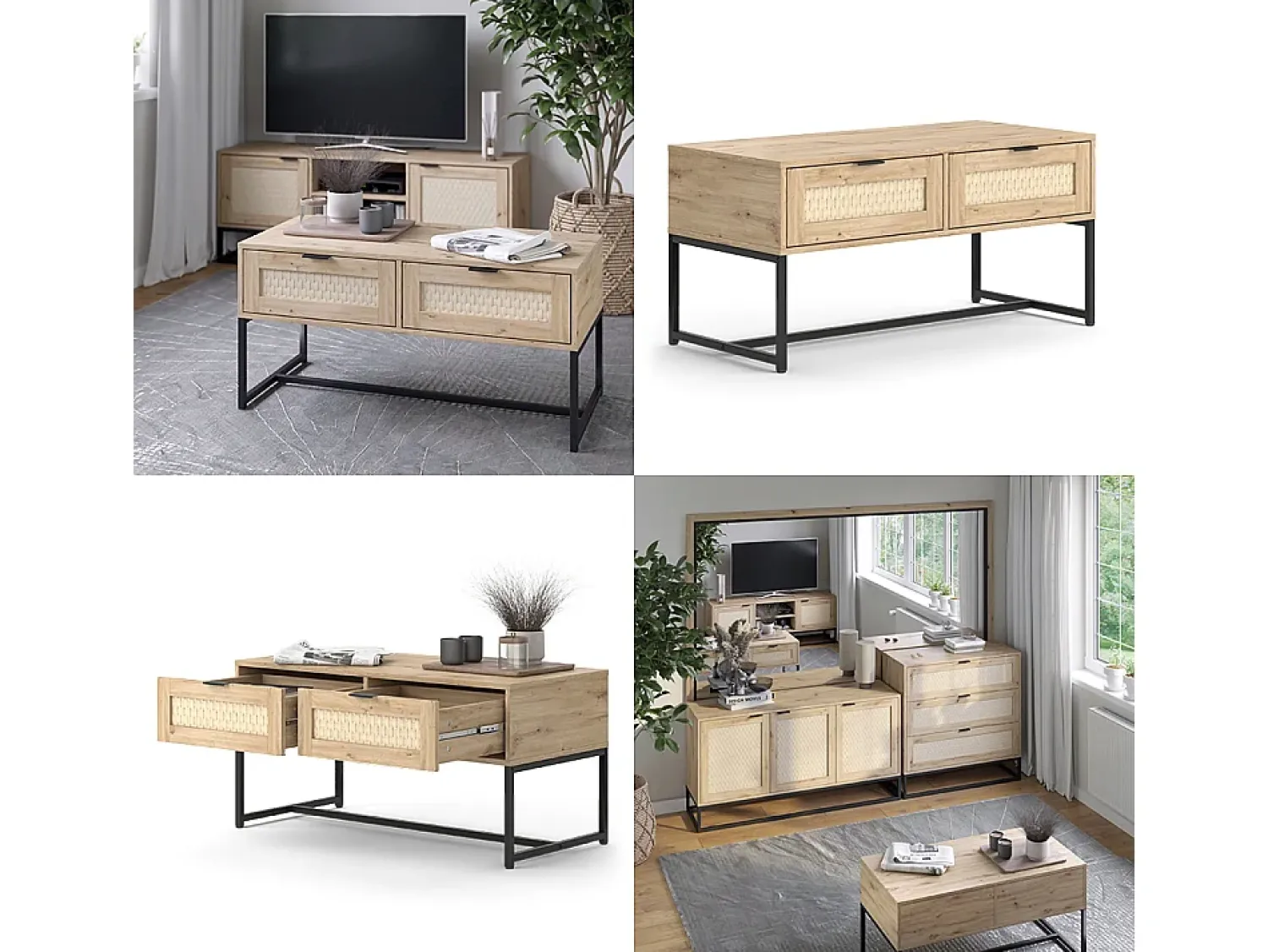 Mesa De Centro|Vicco Mesa de centro sonoma 100x48x49.5 natal Natural claro