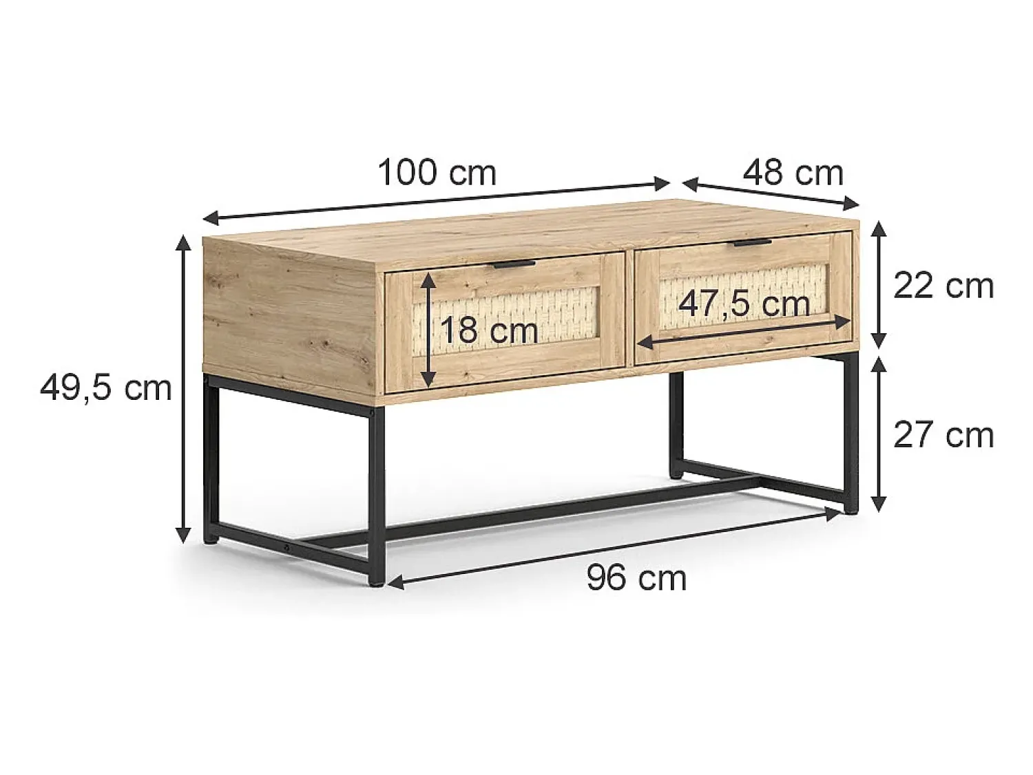 Mesa De Centro|Vicco Mesa de centro sonoma 100x48x49.5 natal Natural claro