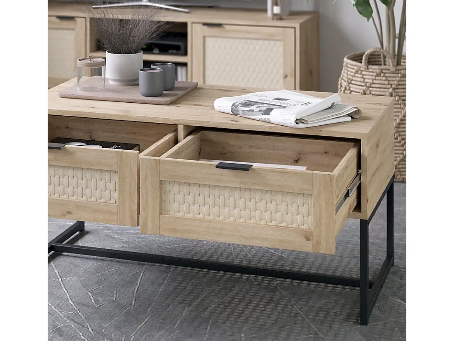 Mesa De Centro|Vicco Mesa de centro sonoma 100x48x49.5 natal Natural claro