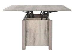 Mesa De Centro| Mesa de Centro SucceBuy com Tampo Elevatório Retangular, 100 x 50 x 48.5 cm, Mesa de Sala com Porta de Celeiro e Compartimento de Armazenamento Oculto Cinzento