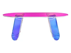 Mesa De Centro* Mesa de Centro SucceBuy em Acrílico Mesa de Apoio Iridescente de 35cm para Sala, Terraço, Pátio, Lanche/Bebida/Comida Multicor