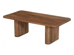 Meublorama Mesa de centro TALVORA – Madeira de mangueira maciça – Mesa de centro retangular 120x60 cm – Design rústico e natural^ Mesa De Centro