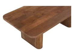 Meublorama Mesa de centro TALVORA – Madeira de mangueira maciça – Mesa de centro retangular 120x60 cm – Design rústico e natural^ Mesa De Centro