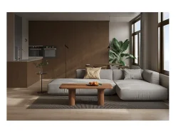 Meublorama Mesa de centro TALVORA – Madeira de mangueira maciça – Mesa de centro retangular 120x60 cm – Design rústico e natural^ Mesa De Centro