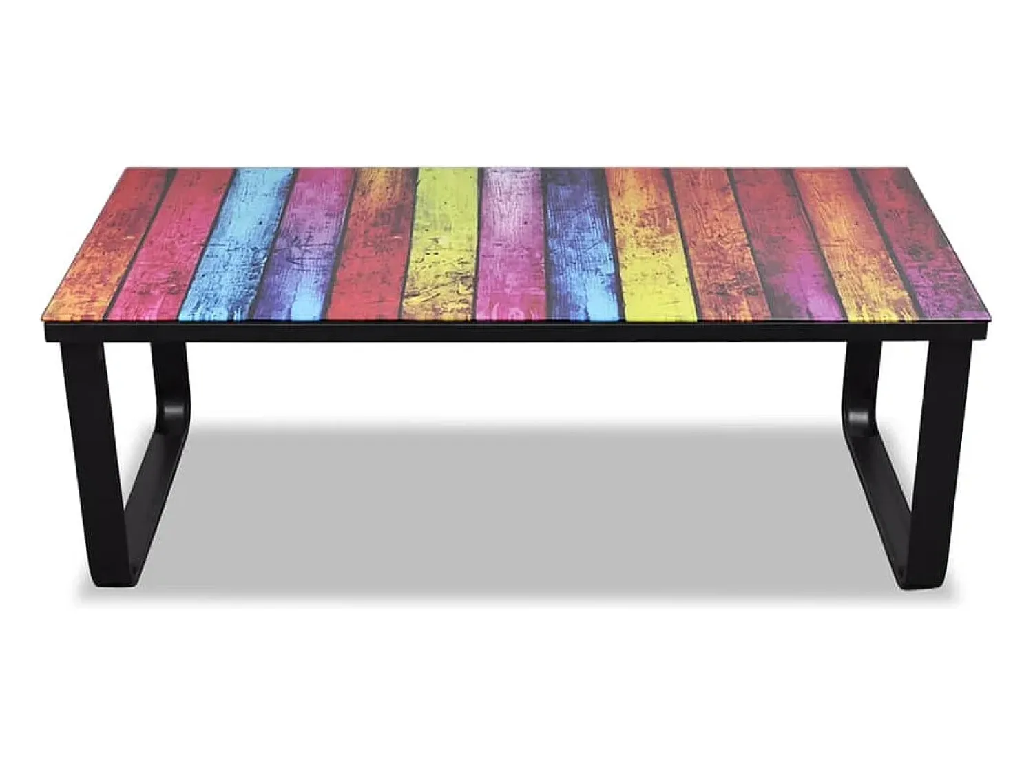 Mesa De Centro|vidaxl Mesa de centro, tampo de vidro com impressão de arco-íris Multicor