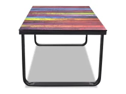 Mesa de centro, tampo de vidro com impressão de arco-íris PT347807 Multicor