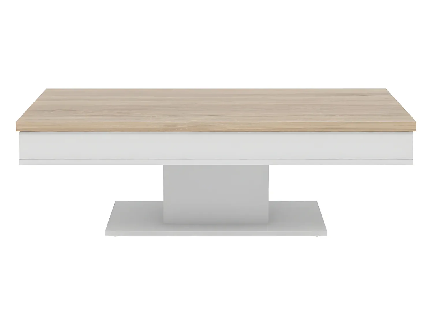 Mesa De Centro|Vente-unique Mesa de centro tampo efeito carvalho com espaço de arrumação ASTULIA Natural claro / Branco