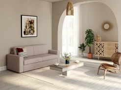 Mesa De Centro|Vente-unique Mesa de centro tampo efeito carvalho com espaço de arrumação ASTULIA Natural claro / Branco