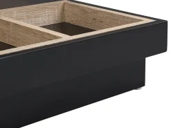Mesa De Centro|Vente-unique Mesa de centro tampo giratório MDF lacado a preto e natural claro - FAUSTO Preto / Natural claro