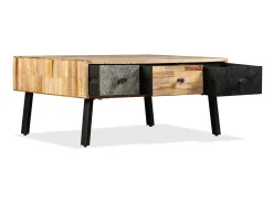 Clearance Mesa de centro teca maciça reciclada 90x65x40 cm PT430812 Castanho