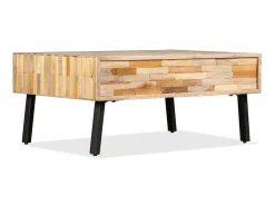 Clearance Mesa de centro teca maciça reciclada 90x65x40 cm PT430812 Castanho