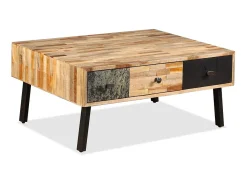 Clearance Mesa de centro teca maciça reciclada 90x65x40 cm PT430812 Castanho