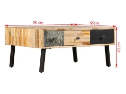 Mesa De Centro|vidaxl Mesa de centro teca maciça reciclada 90x65x40 cm Natural claro