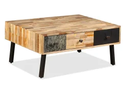 Mesa De Centro|vidaxl Mesa de centro teca maciça reciclada 90x65x40 cm Natural claro