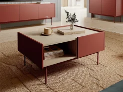 Online Mesa de centro, Tijolo, TOP: Carvalho Linea, 97 x 45 x 65 cm Vermelho