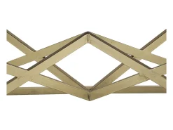 Mesa De Centro* Mesa de Centro Triângulos, Preto, 110x60x45 cm, Kendra Home Dourado
