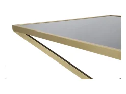 Mesa De Centro* Mesa de Centro Triângulos, Preto, 110x60x45 cm, Kendra Home Dourado