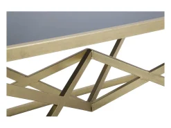 Mesa De Centro* Mesa de Centro Triângulos, Preto, 110x60x45 cm, Kendra Home Dourado