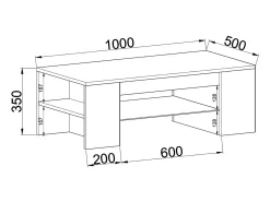 Sale VCM Mesa de centro Tunas design em madeira e vidro branco/preto 100x50x35 cm, armazenamento otimizado, montagem fácil Multicor