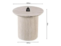 Mesa De Centro|Meublorama Mesa de centro VAGOS – Cor carvalho claro – Mesa de centro redonda Ø50 cm – MDF – Design moderno e natural Castanho