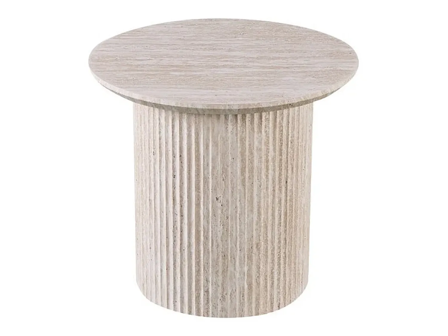 Mesa De Centro|Meublorama Mesa de centro VAGOS – Cor carvalho claro – Mesa de centro redonda Ø50 cm – MDF – Design moderno e natural Castanho