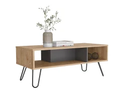 Online TuHome Mesa de centro Vegas com pernas de garfo, 40 cm X 101.1 cm X 45 cm, Multicolor Branco