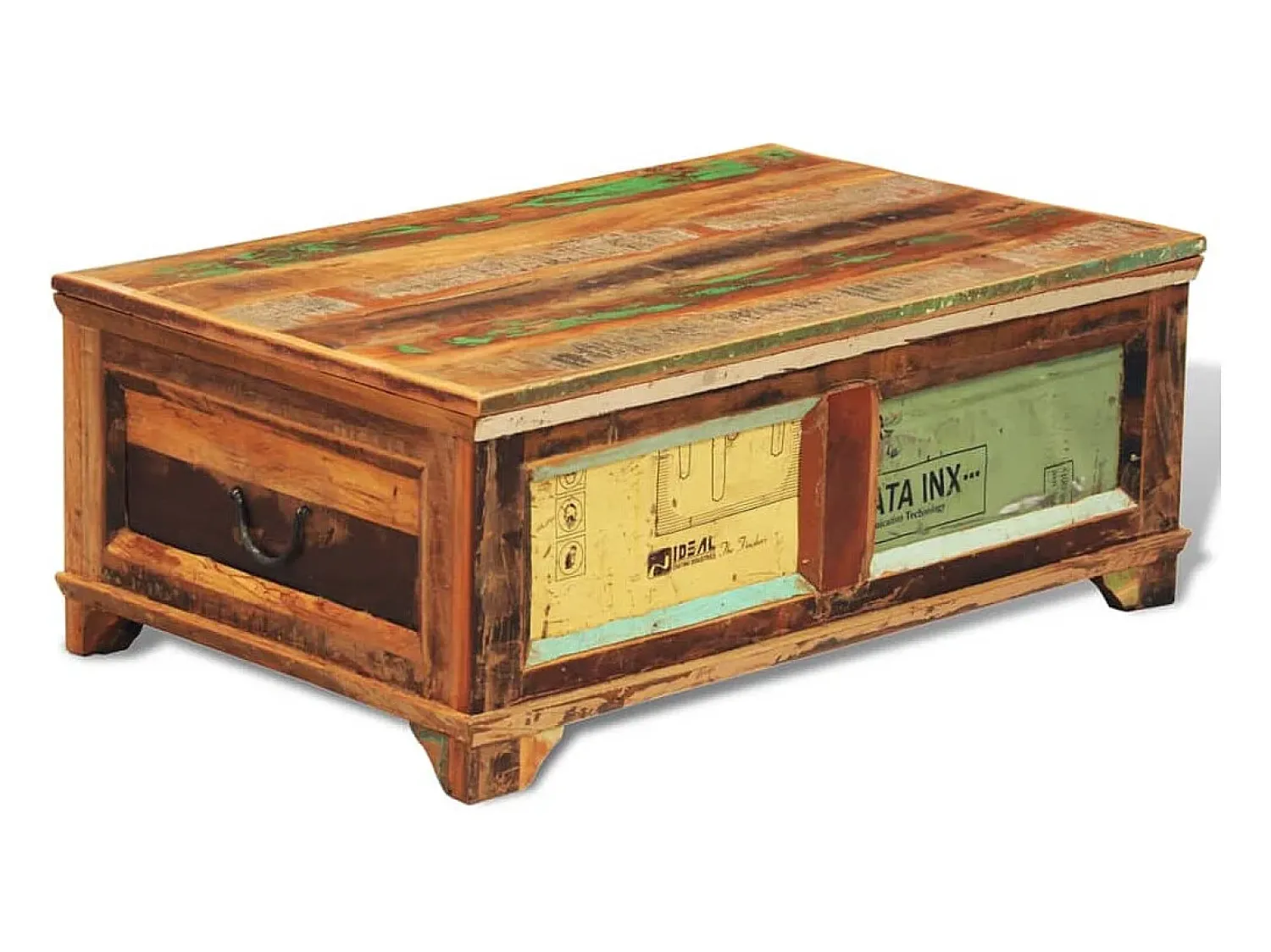 Online vidaxl Mesa de centro vintage com armazenamento, madeira reciclada Castanho