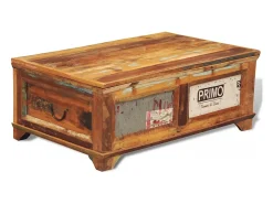 Online vidaxl Mesa de centro vintage com armazenamento, madeira reciclada Castanho