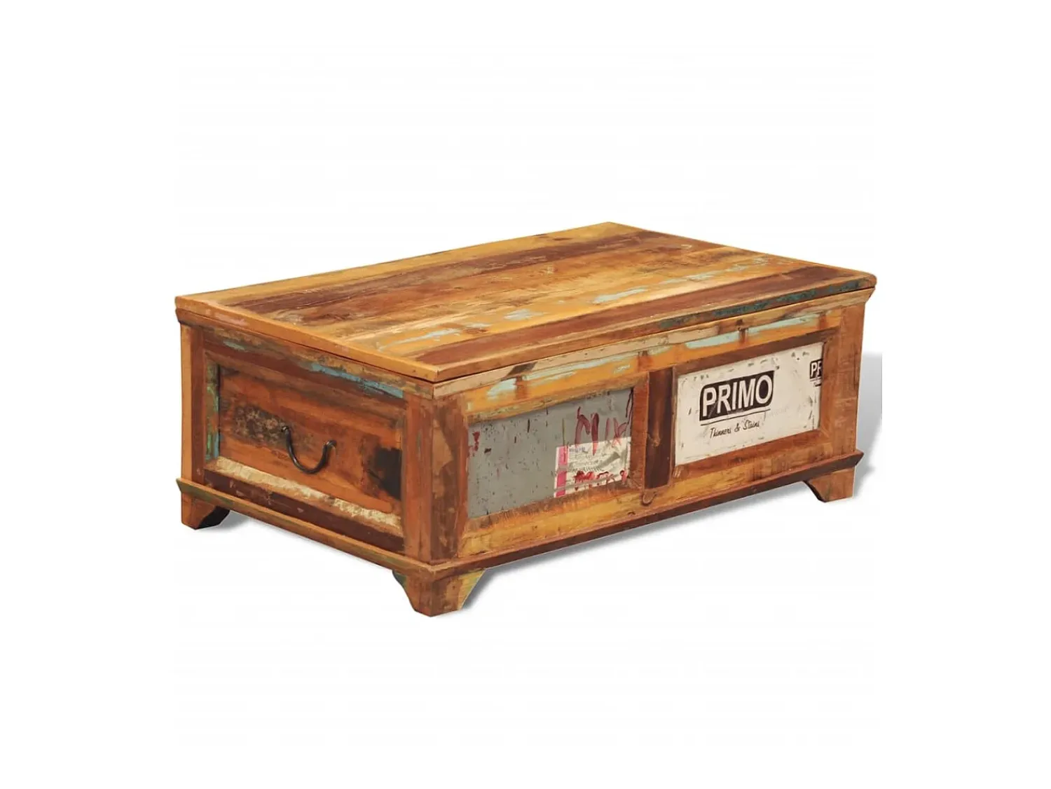 Mesa de centro vintage com armazenamento, madeira reciclada PT480472^ Mesa De Centro