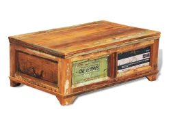 Mesa de centro vintage com armazenamento, madeira reciclada PT480472^ Mesa De Centro