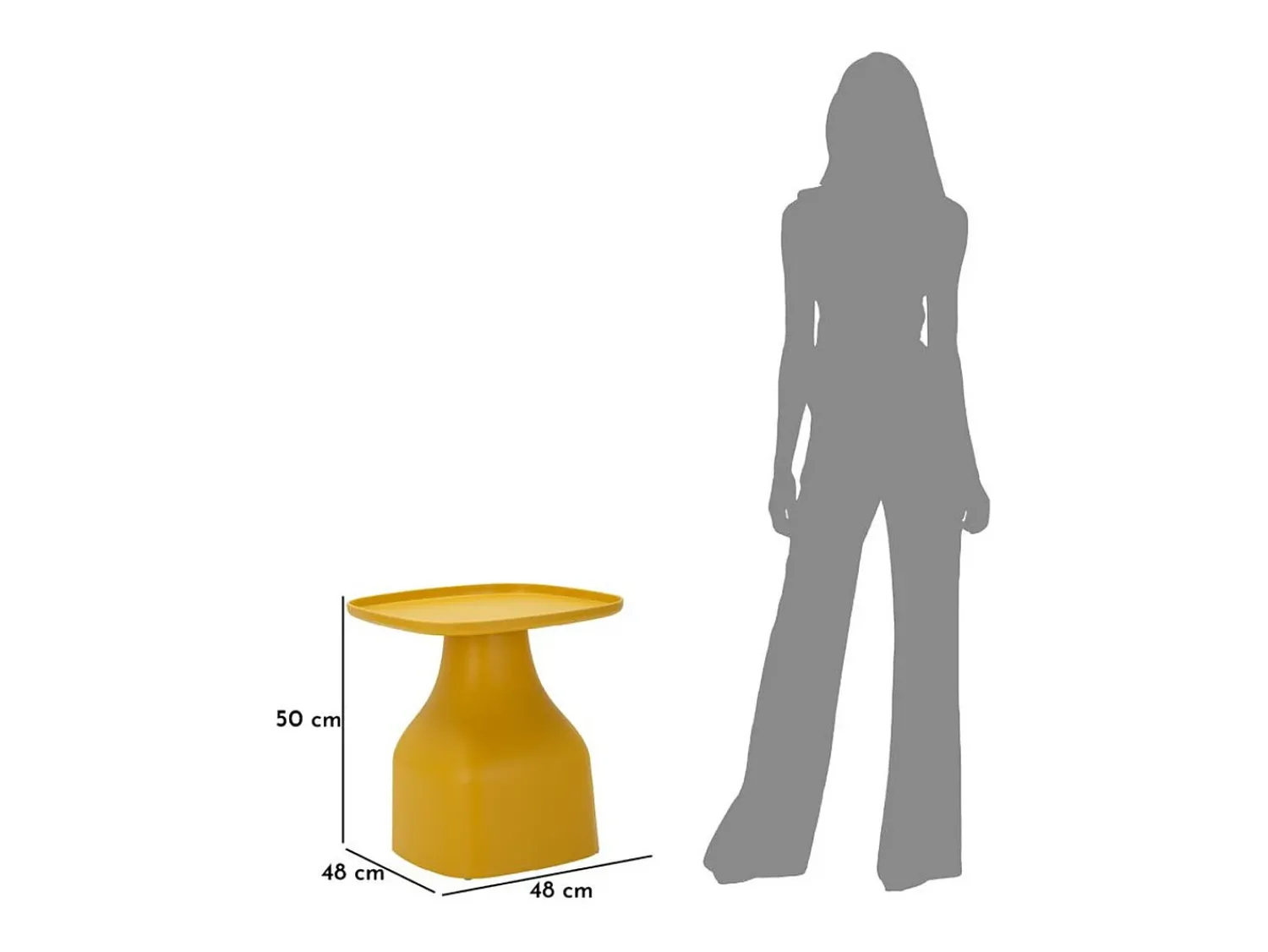 Mesa De Centro| Mesa de Centro VKH707, , 50x48x48 cm, Kendra Home Amarelo